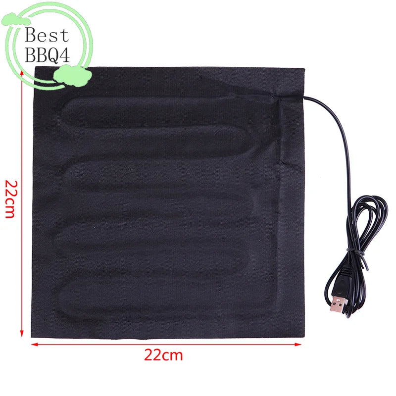 (BBQ4)USB 22x22cm 5V Pet Warmer Heating Pad Electric Heater Pad Winter Warm Carpet Carbon Fiber Heating Pad Hand Warmer