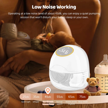 1PCS Portable Electric Wearable Breast Pump Hands-Free Automatic Milk Collection for Home And Travel