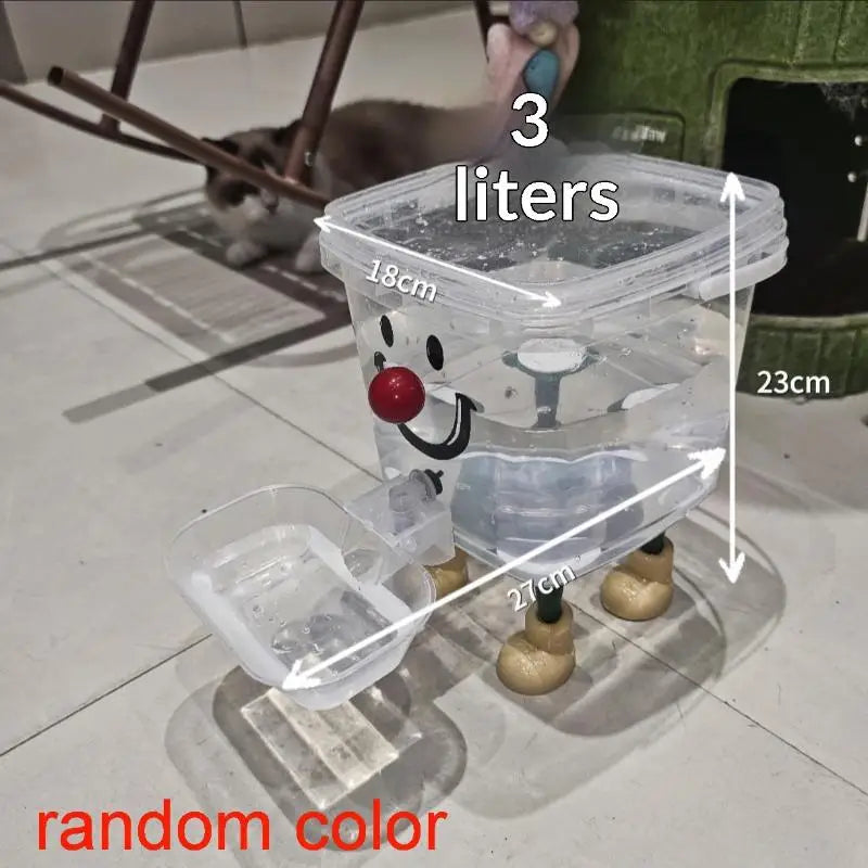 1 Set 3/5/8/10L Cartoon Pet Automatic Water Dispenser No-Electricity Auto Water Bowl Large Capacity Pet Drinking Fountain