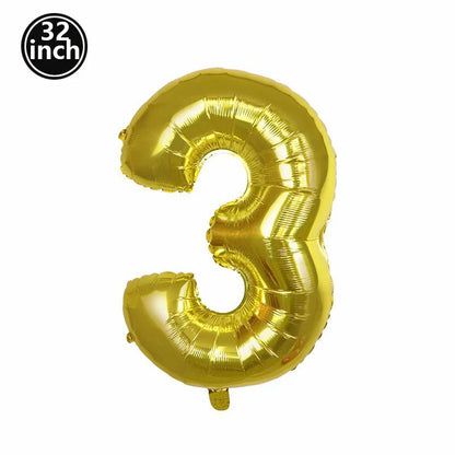 Multi Color Large Numbers 3 Balloon 32Inch 1 2 3 4 5 6 7 8 9 Birthday Ball Red Digit Bachelorette Balloons Figure Golob Balloons