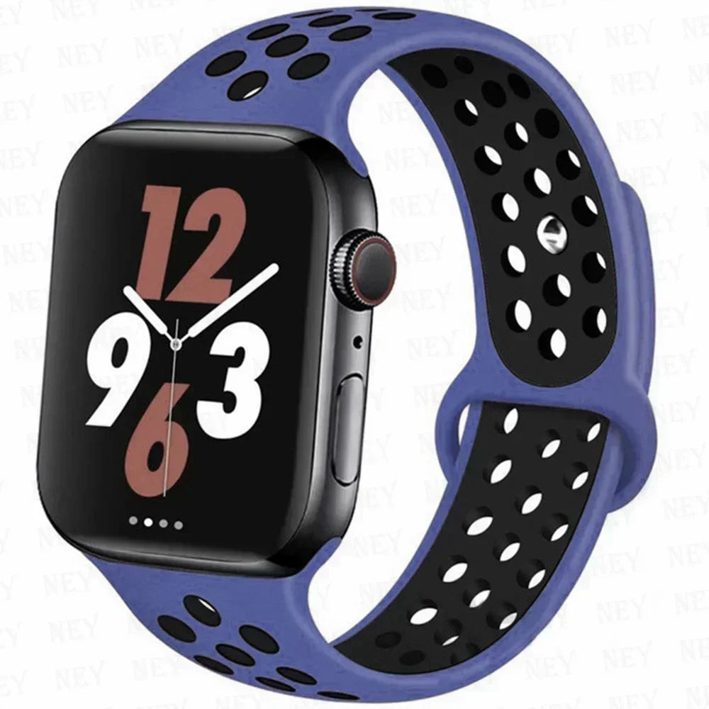 Silicone Sport Straps For Apple Watch 10 Band 45mm 44mm Ultra2 49mm 38/40mm 41mm 42 46mm Bracelet iWatch Series 8 7 6 4 5 3 9 SE