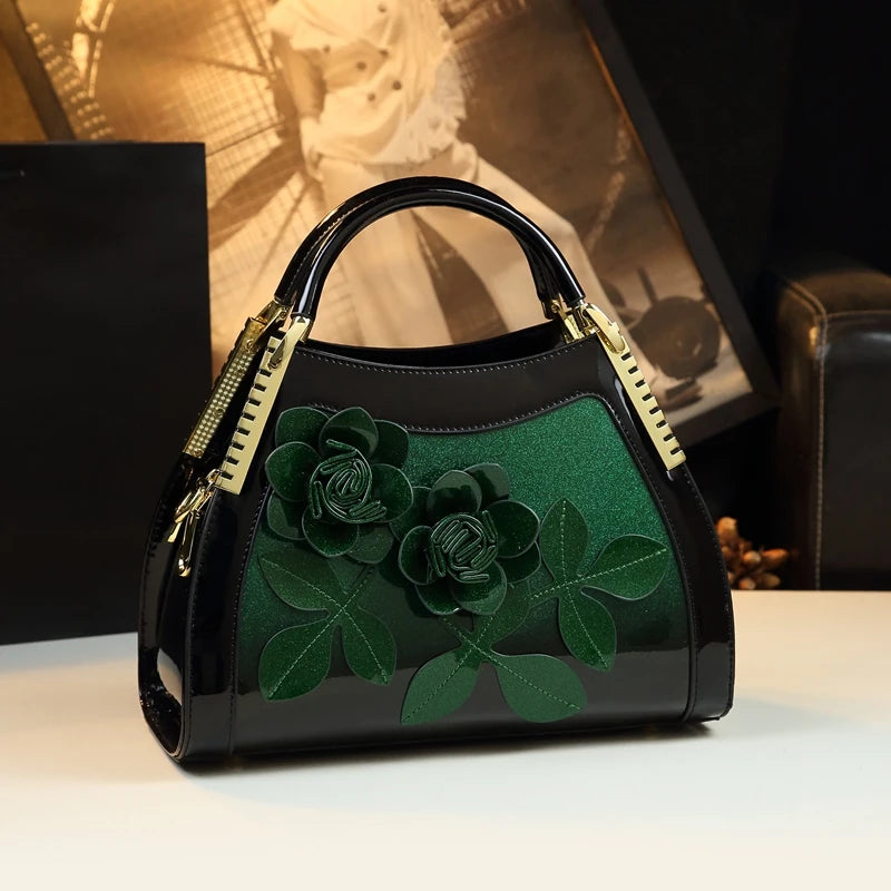 2026 Luxury Fashion Genuine Leather Women Handbags Shoulder Messenger Bag Female  New Large Capacity Flower Crossbody Tote Bags
