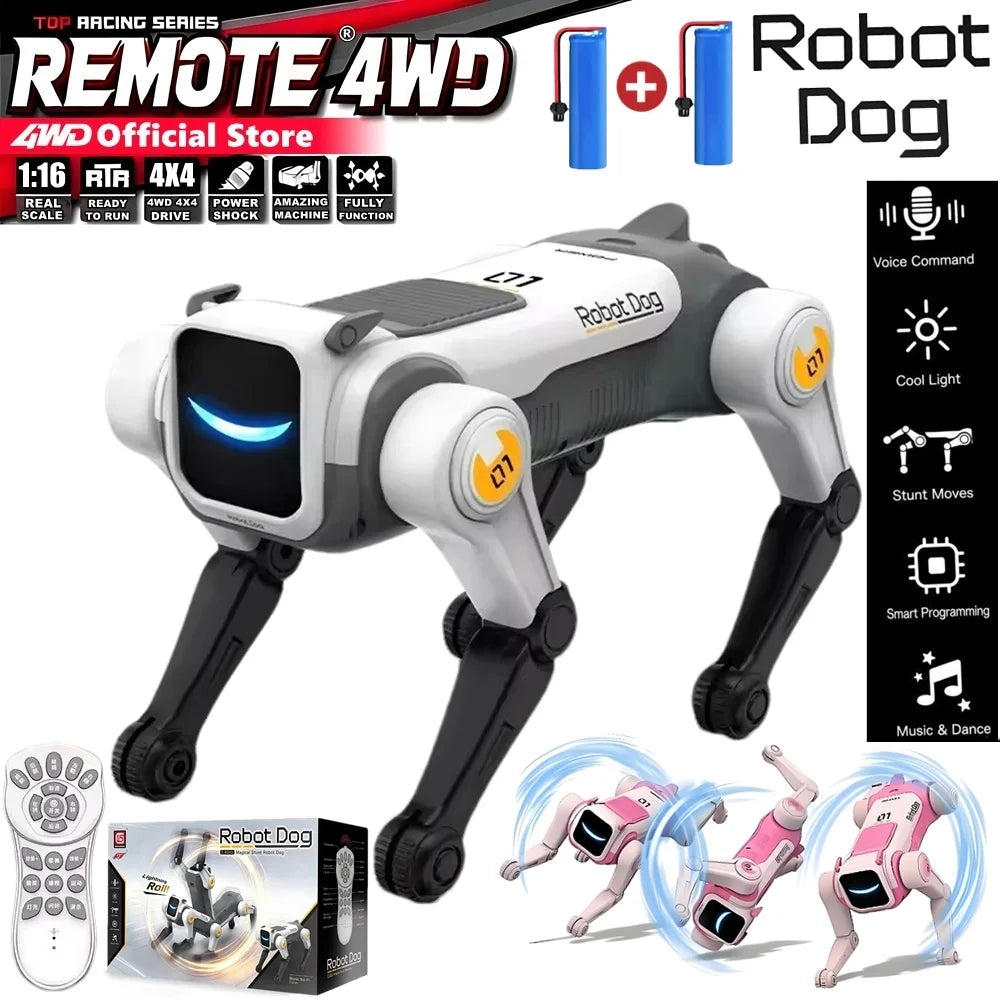 RC Mechanical Dog Intelligent AI RC Robot Dog Voice Command Programmable Singing Dancing Electronic Stunt Bionic Smart Robot Dog