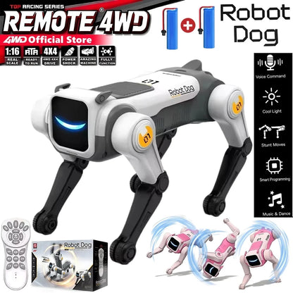 RC Mechanical Dog Intelligent AI RC Robot Dog Voice Command Programmable Singing Dancing Electronic Stunt Bionic Smart Robot Dog