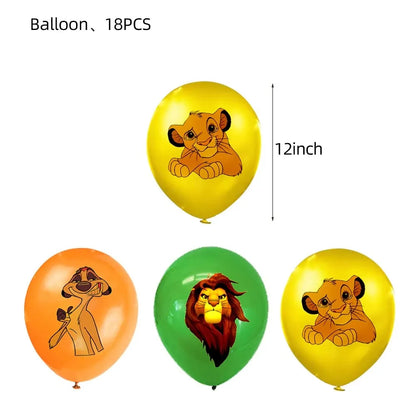 Lions Thme Boy Birthday Party Decorative Supplies Paper Cup Plates Napkin Caketopper Balloon For  Baby Shower Parties Decoration