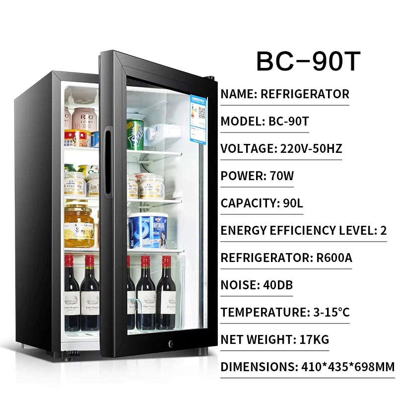 Household refrigerator Small office ice bar Tea refrigerator E-sports hotel display cabinet Beverage wine cabinet