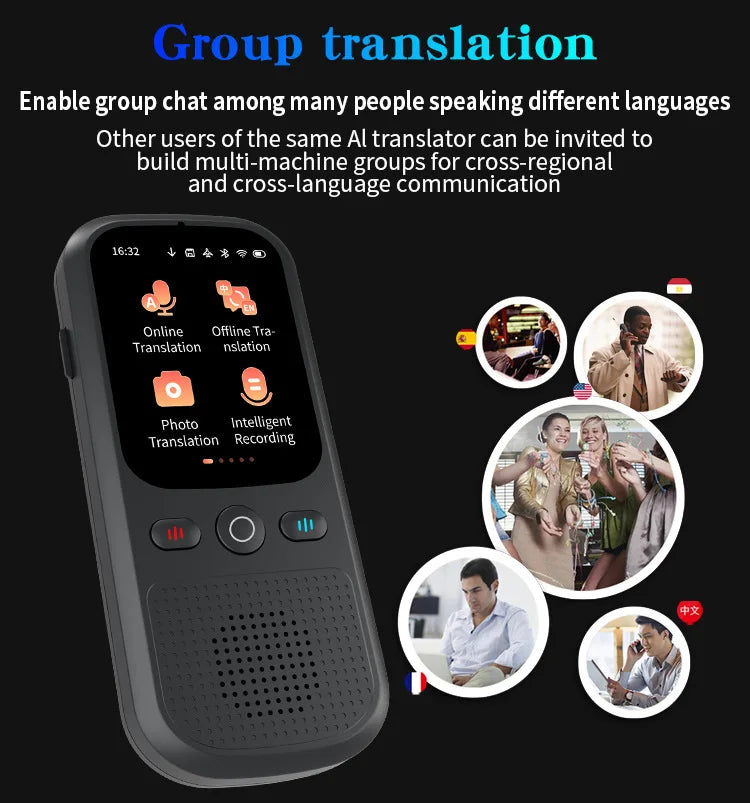 Voice Translator Real Time 142 Online Translation 18 Offline Translation Device Real-Time Smart Voice Photo Translator