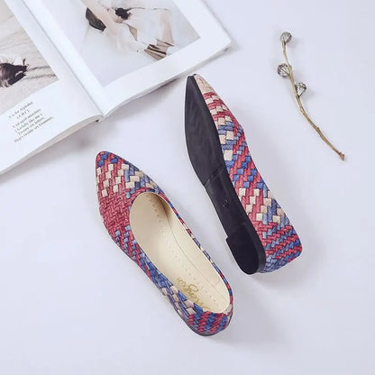 Shoes for Woman 2025 Blue Pointed Toe Women's Summer Footwear Flats Office Moccasins Flat Spring Slip on Sale Y2k Casual 39 E A