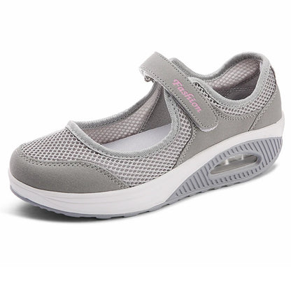 Women's Breathable Walking Shoes Ladies Fashion Mary Jane Sneakers Adjustable Working Nurse Shoes Lightweight Flats Roll