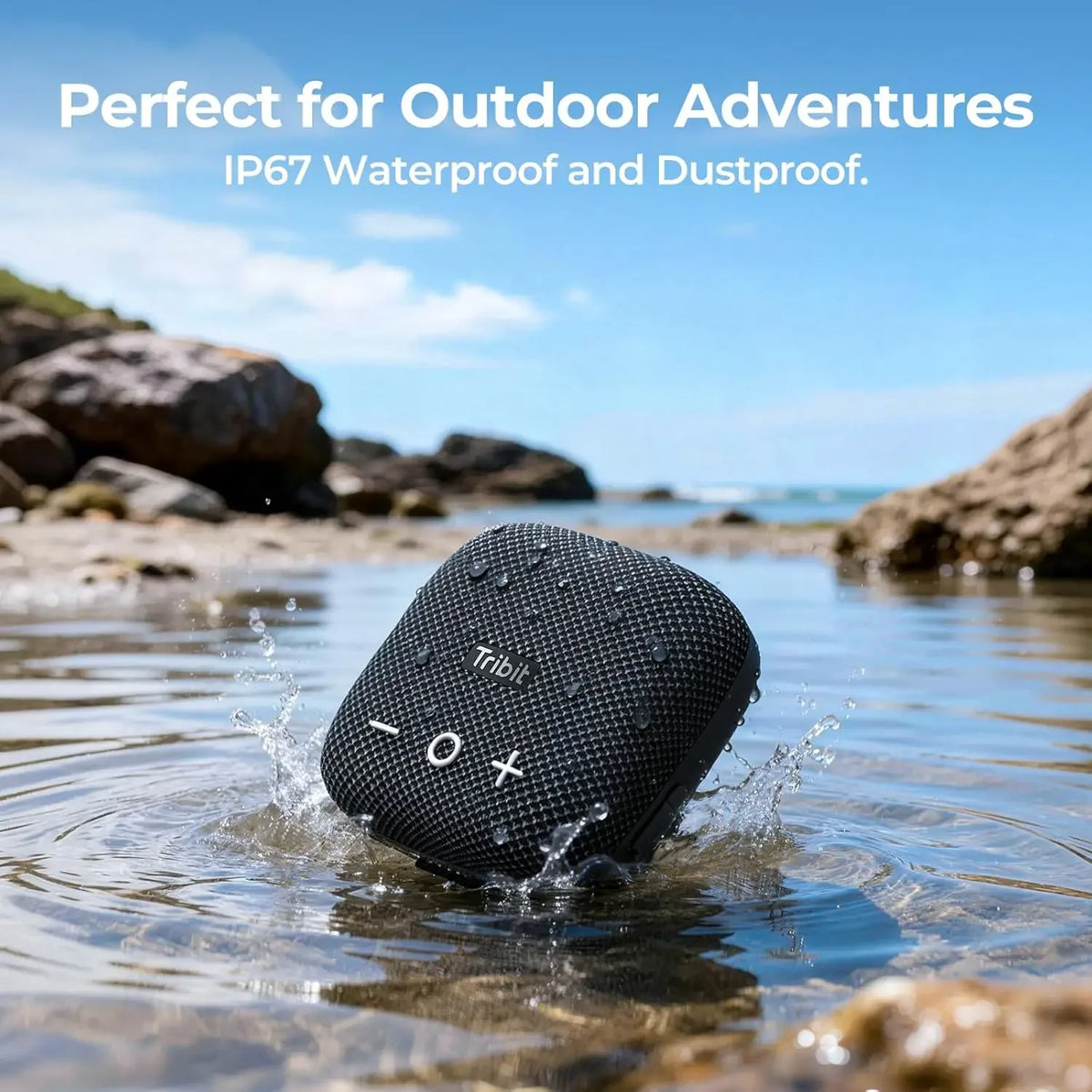Tribit StormBox Micro 2 Portable Speaker, 10W Loud Bass IP67 Waterproof, Bluetooth 5.3 Bike Speaker, 12H Playtime TWS for Hiking