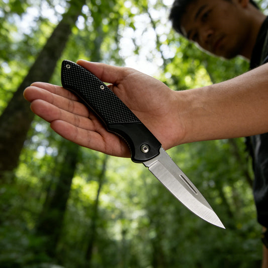 Folding Pocket Knife With Non Slip Handle High Hardness Stainless Steel Blade For Camping Hiking And Outdoor Daily Use
