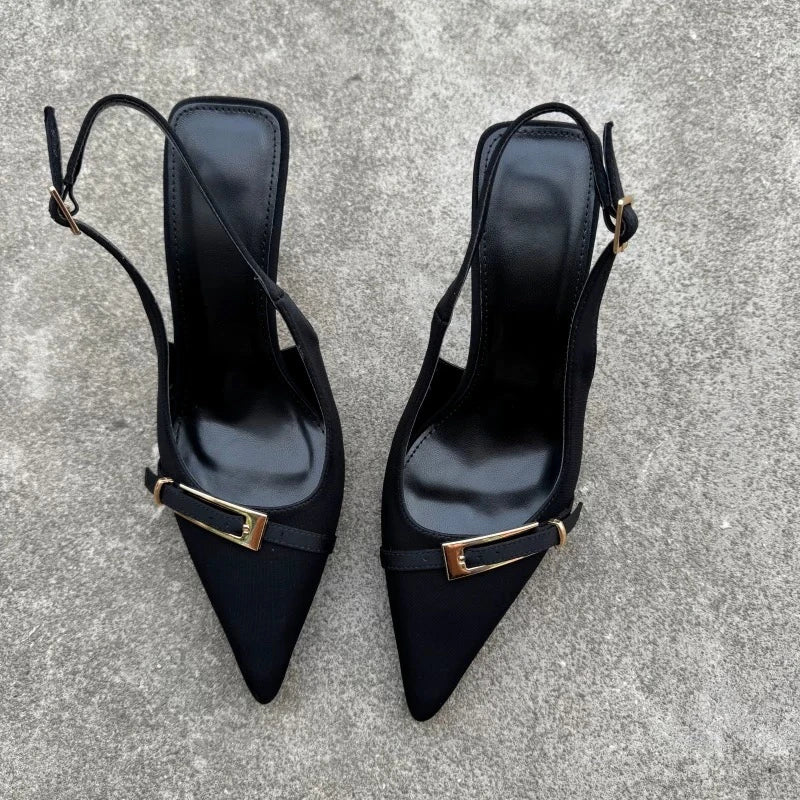 New Summer Fashion Solid Color Casual Women's Sandals Brand Buckle Designer 2026 Everyday Comfortable Office Women's High Heels