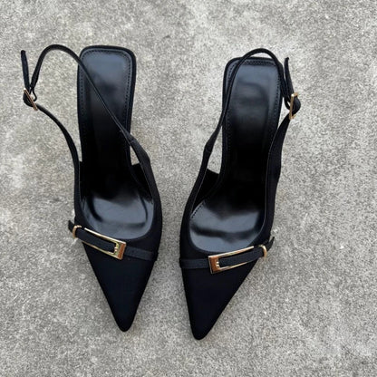 New Summer Fashion Solid Color Casual Women's Sandals Brand Buckle Designer 2026 Everyday Comfortable Office Women's High Heels