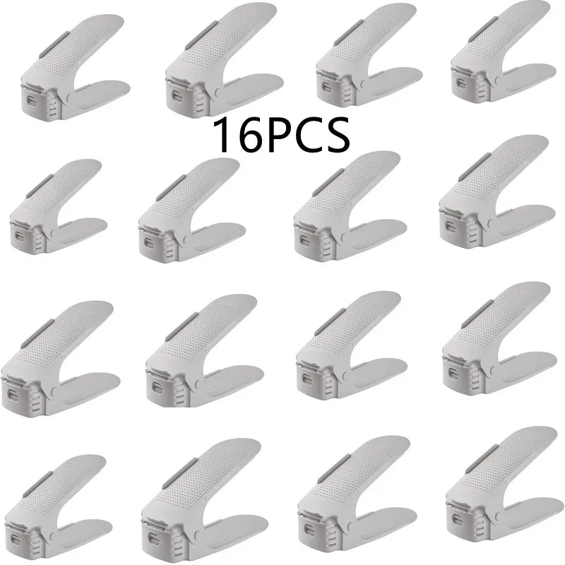 Durable Adjustable Shoe Organizer Footwear Support Slot Space Saving Cabinet Closet Stand Shoes Storage Rack Shoebox