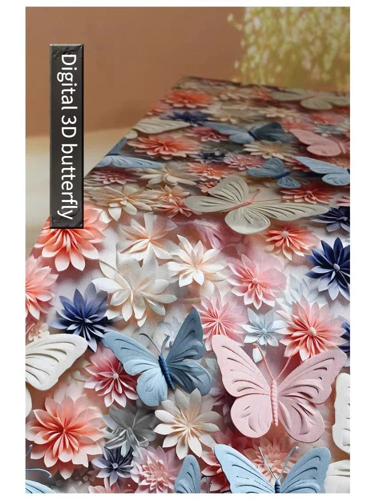 Digital Printed Rayon Fabric Summer By Meters for Women Dress Pajamas Cool Blankets Diy Sewing Soft Smooth Floral Textile Cloth