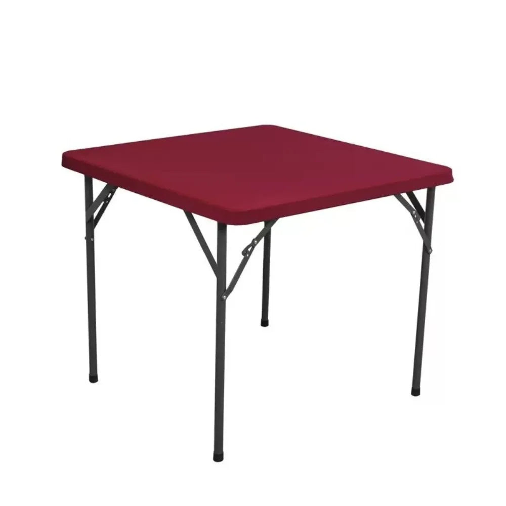 Stretch Spandex Square Tablecloth Wrinkle Resistant Solid Color Fitted Table Cloth Washable Elastic Table Cover Outdoor Event