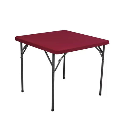 Stretch Spandex Square Tablecloth Wrinkle Resistant Solid Color Fitted Table Cloth Washable Elastic Table Cover Outdoor Event