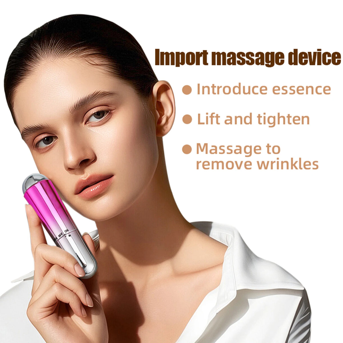 Ultrasonic Facial Massager Anti Wrinkle Lifting Tightening Vibration Massage Device for Face and Eye Skin Care Beauty Tool