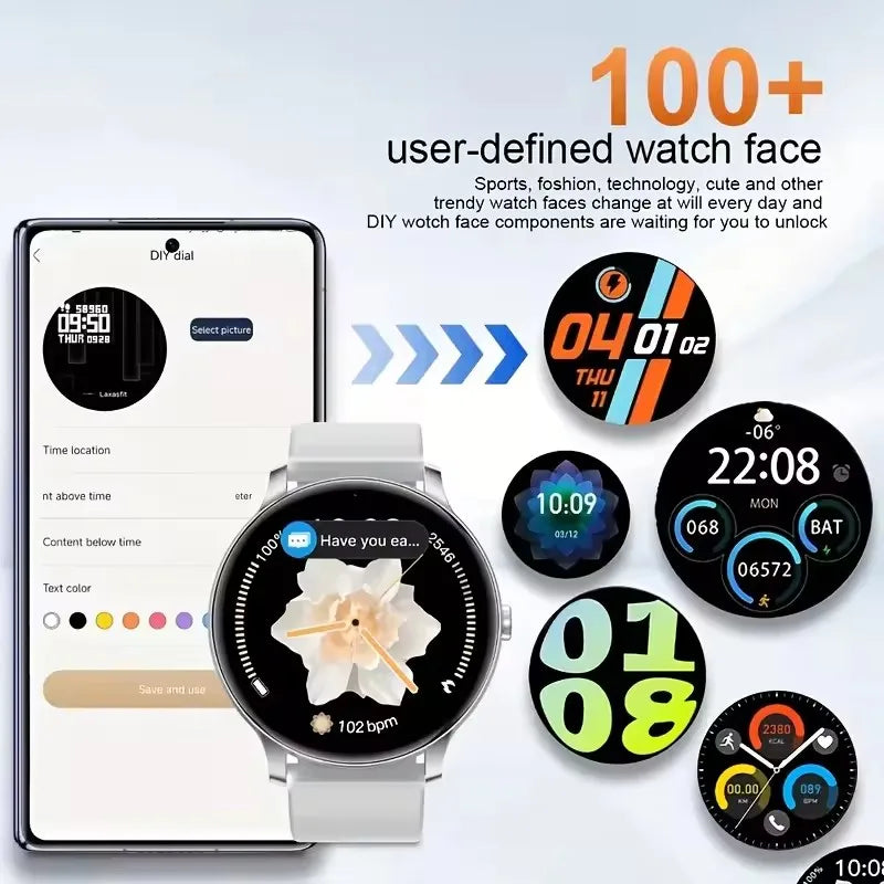 2026 Smart Watch Women Round Smartwatch Bluetooth Call Men Fitness Tracker Bracelet Custom Watch Face Watches For Android IOS