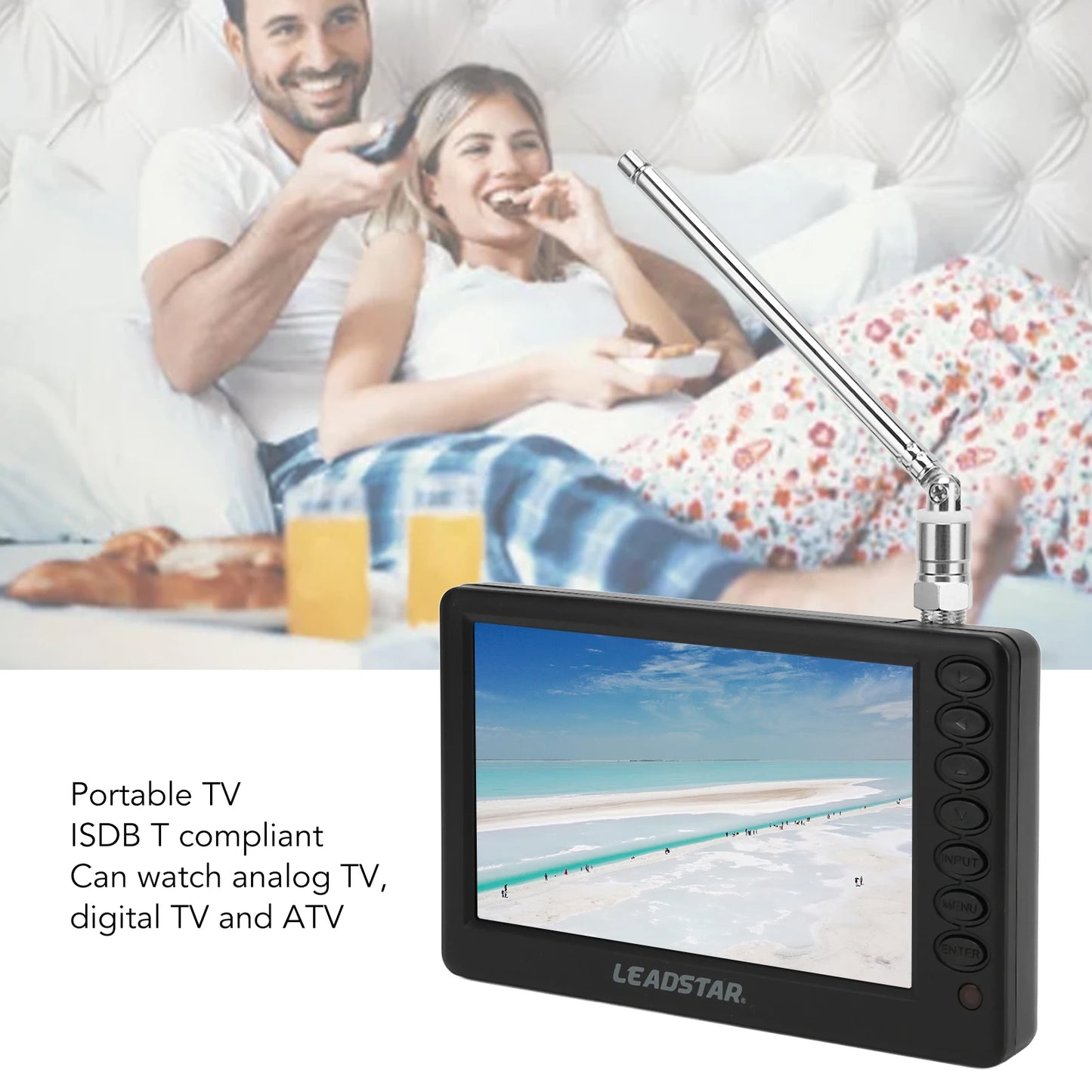 5 Inch Portable TV ISDB T Compliant Rechargeable 1080P Mini Digital Television Mini TV Mini Digital Television  Digital TV
