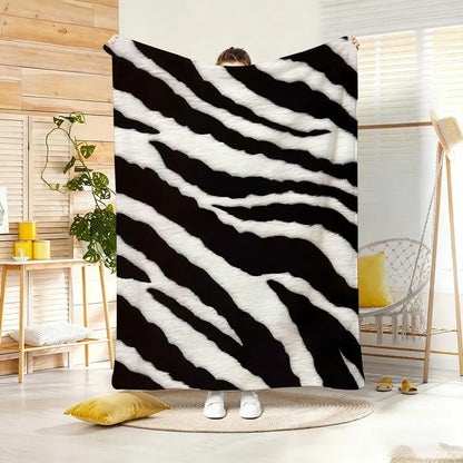Fashion Animal Print Throw Lightweight 240g Flannel Blanket Soft Skin-friendly for Summer Cooling