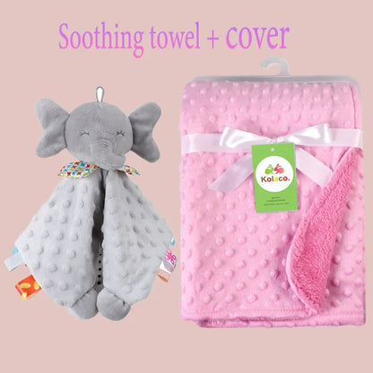 Custom Embroidered Name Minky Baby Blanket & Bunny Comforter Set Personalized Newborn Security Blanket Baby Shower Gift