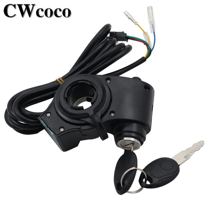 Electric Bicycle Thumb Throttle Voltmeter Digital Voltage Display Red Screen Lock Speed Control Electric E-Bike Turning Handle
