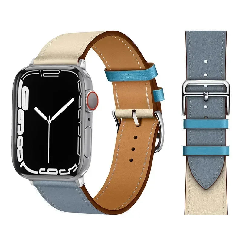 Leather Watch Straps For Apple Watch Band 46mm 44mm 49mm 45mm 42mm 40mm 41mm Bracelet Iwatch Series 11-10-9-8-7-6-5 Se-Ultra 2/3