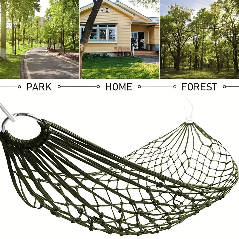 Outdoor Sports Hammock, Camping Hammock with Nylon Ropes And Hooks, Suitable for Gardens, Beaches, Patios, And Travel