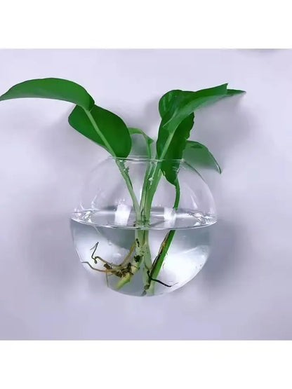 2/4/6/8 Pack Wall Hanging Glass Terrarium - Self-Watering Hydroponic Planter for Home Office Decor, Handmade Round Crystal Vase