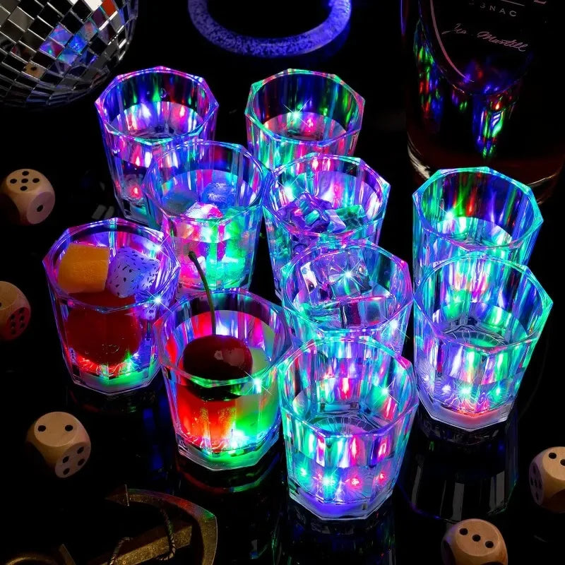 5/10/24 pcs-2oz led  Light Up Shot Glasses Flash Drinking Shot Cups Glow in The  For Party Glow In The Dark
