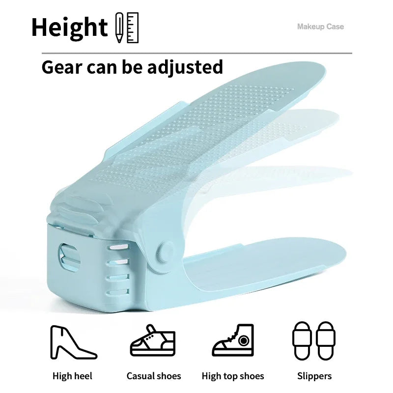 1/12PCS Adjustable Shoe Stacker Shoe Slots Organizer Space Saver Double Deck Rack Holder for Closet Organization