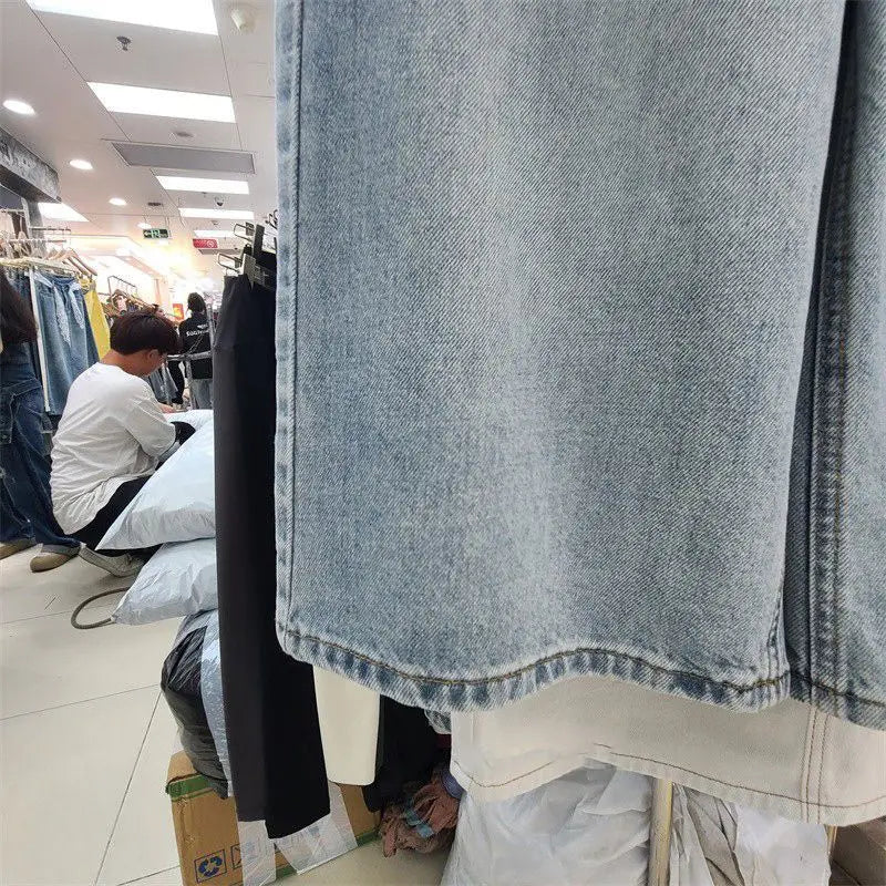 Summer Fashion Vintage Women Baggy Jeans Loose Leisure High Waist Solid Denim Pants Streetwear  Wide Leg Seven Quarter Jeans