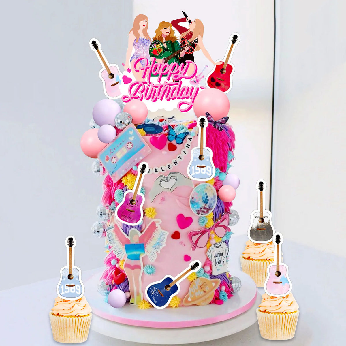 LaVenty  Singer Birthday Cake Decoration 1989 Girl Cake Topper Party Decorations Birthday Girls Theme Photo Backdrop Era Party