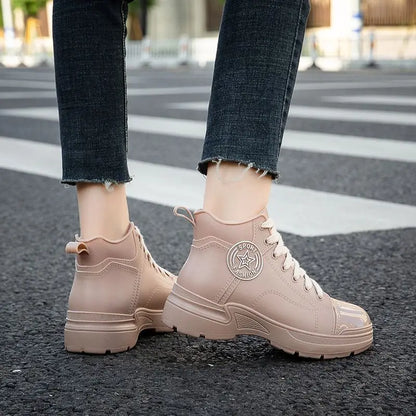 2026 New Heavy Duty Thick Bottom Rubber Rain Boots Woman Waterproof Anti-skid Casual Boots for All Seasons Female Water Shoes