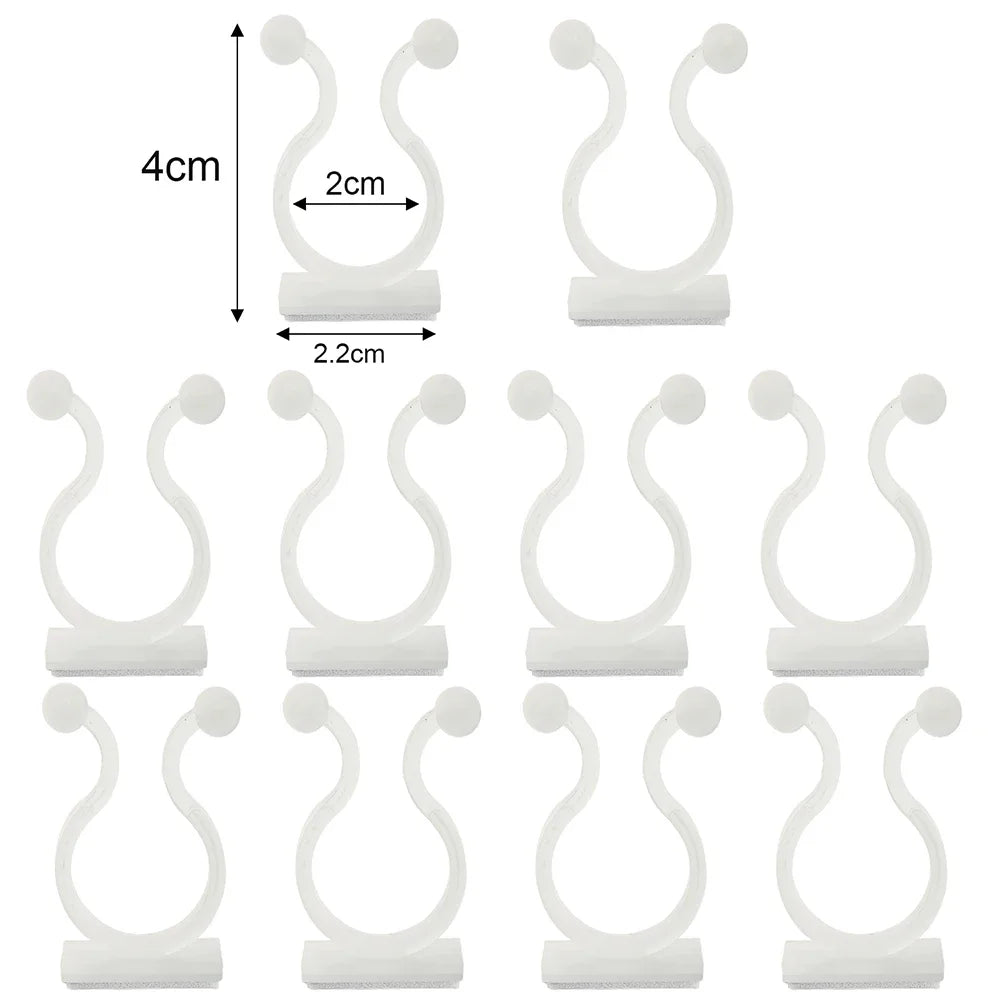 Invisible Plant Support Clips for Climbing Orchid Flower Ties Tomato Vine Plastic Garden Self-Adhesive Wall Fixture Binding Hook