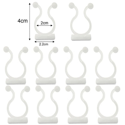 Invisible Plant Support Clips for Climbing Orchid Flower Ties Tomato Vine Plastic Garden Self-Adhesive Wall Fixture Binding Hook