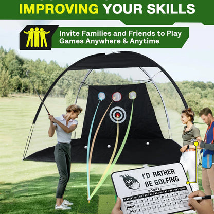 Golf High Impact Hitting Practice Net Golf Hitting Cage Indoor Outdoor Professional Exercise Practice Training Auxiliary Set