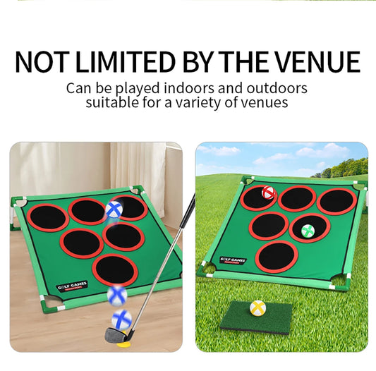 Golf Game Play Set Portable Golf Chipping Game Cornhole Game With Balls Putting Mat Putter Indoor Outdoor Putter Target Golfers