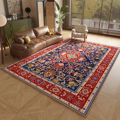 Persian Style Carpets for Living Room Anti-slip Cloakroom Rug American Bedroom Decor Retro Carpet Washable Study Soft Floor Mat