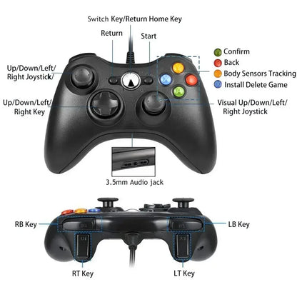 Gamepad for Xbox 360 Controller Wired Joystick Joy Pad USB Game Pad Controller for Xbox 360 Console and PC