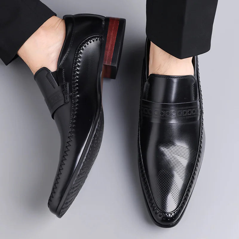 Spring Autumn Business Casual Shoes for Men Solid Color New Designer Men's Dress Shoes British Pointed Toe Leather Shoe Man
