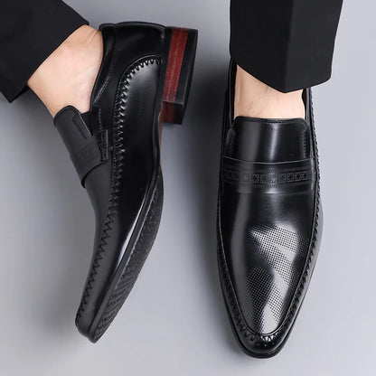 Spring Autumn Business Casual Shoes for Men Solid Color New Designer Men's Dress Shoes British Pointed Toe Leather Shoe Man