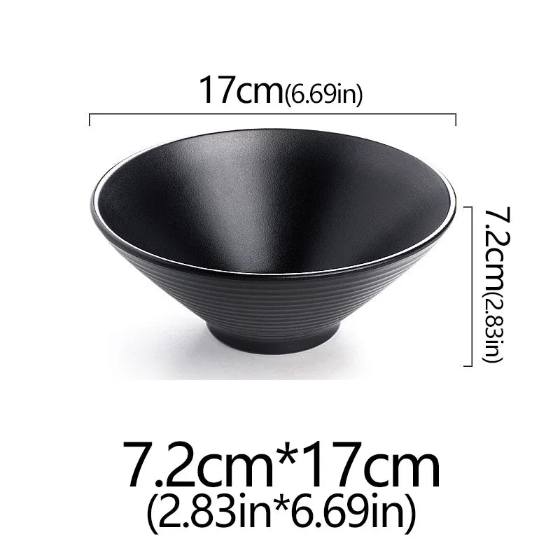 Frosted Melamine Ramen Bowl Imitation Porcelain Large Noodle High Temperature Resistance Bowl Salad Soup Bowl Fast FoodTableware