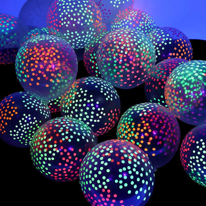 60/10PCS Fluorescent Balloons Glow In The Dark Luminous Dots Latex Balloon For Birthday Wedding Party Decoration Kids Gifts Toys