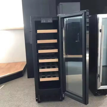Commercial & Household Mini Bar Refrigerator Built-in LED Light Small Freestanding Wine & Beverage Chiller Coolers Cabinet