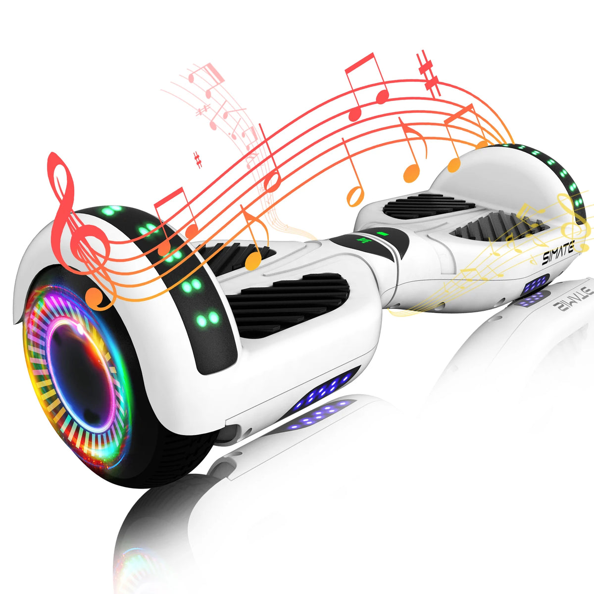 SIMATE P6 Hoverboard, 6.5" Self Balancing Scooter, All Terrain Hover Boards with Bluetooth, APP Control and LED Lights for Kids Adults