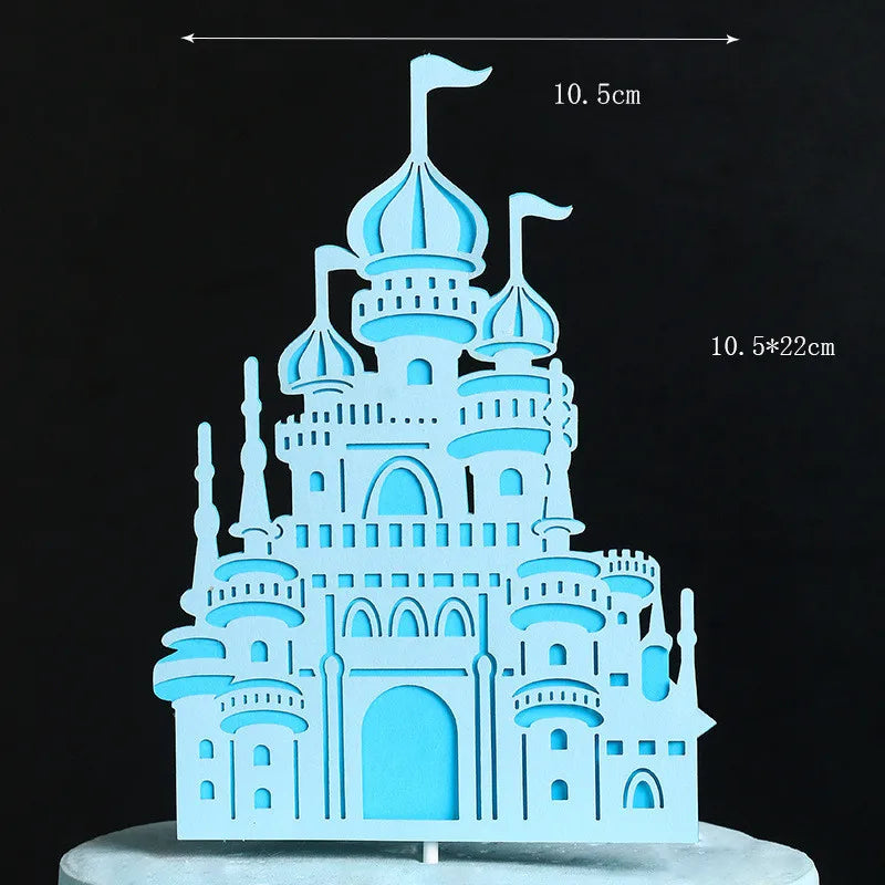 Castle Cake Topper Flag Rainbow Anniversary Cupcake Toppers For Wedding Happy Birthday Party Baking Decoration Happy New Year