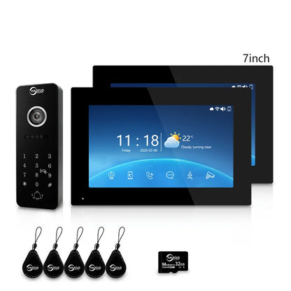 ANJIELO 4‑Wire Tuya Smart Video Door Phone Intercom System PIR Motion Detect Two‑Way Audio Password Unlock Home Villa Security