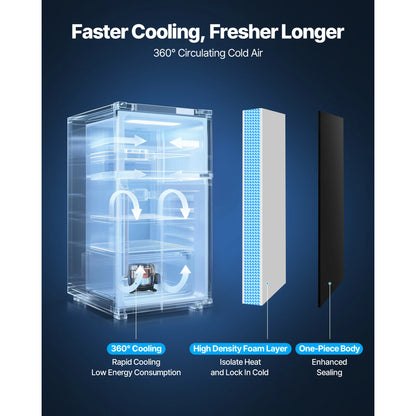 SucceBuy Mini Fridge Single Door Compact Refrigerator Adjustable Temperature Energy Efficient Small Refrigerator for BedroomDorm